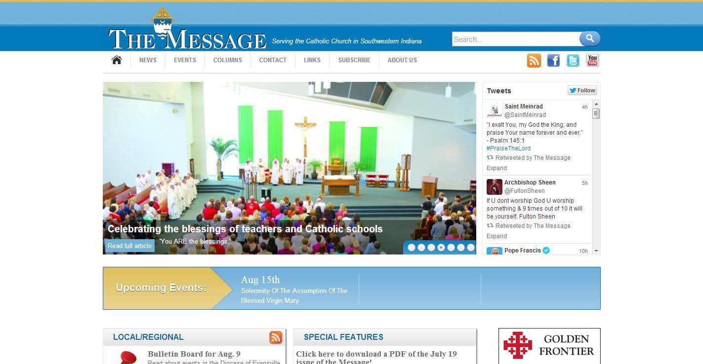Screenshot of the The Message Online website as built.